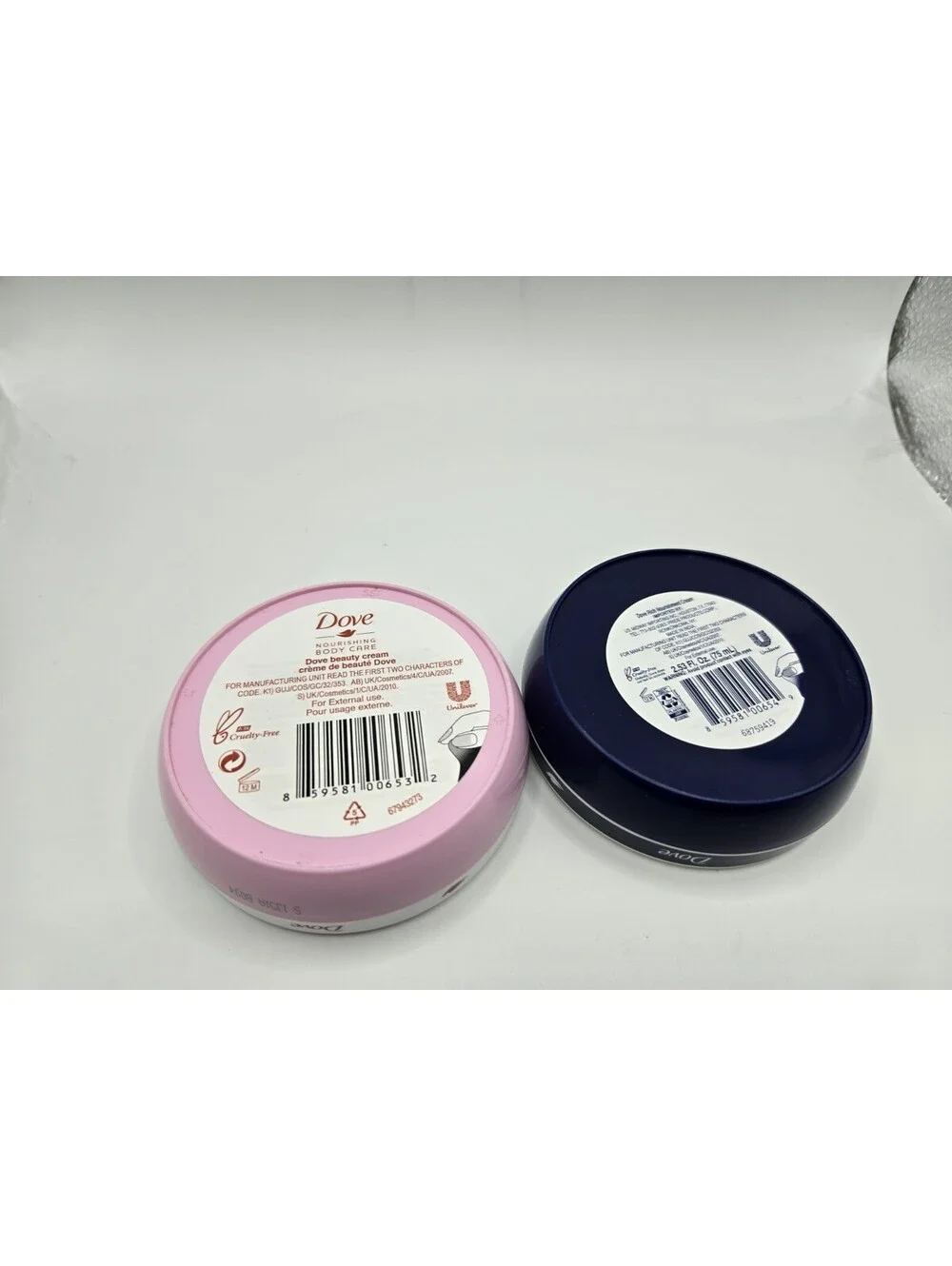 Dove Beauty Cream & Rich Nourishment Cream Face Body Moisturizer 2 Pc Bundle